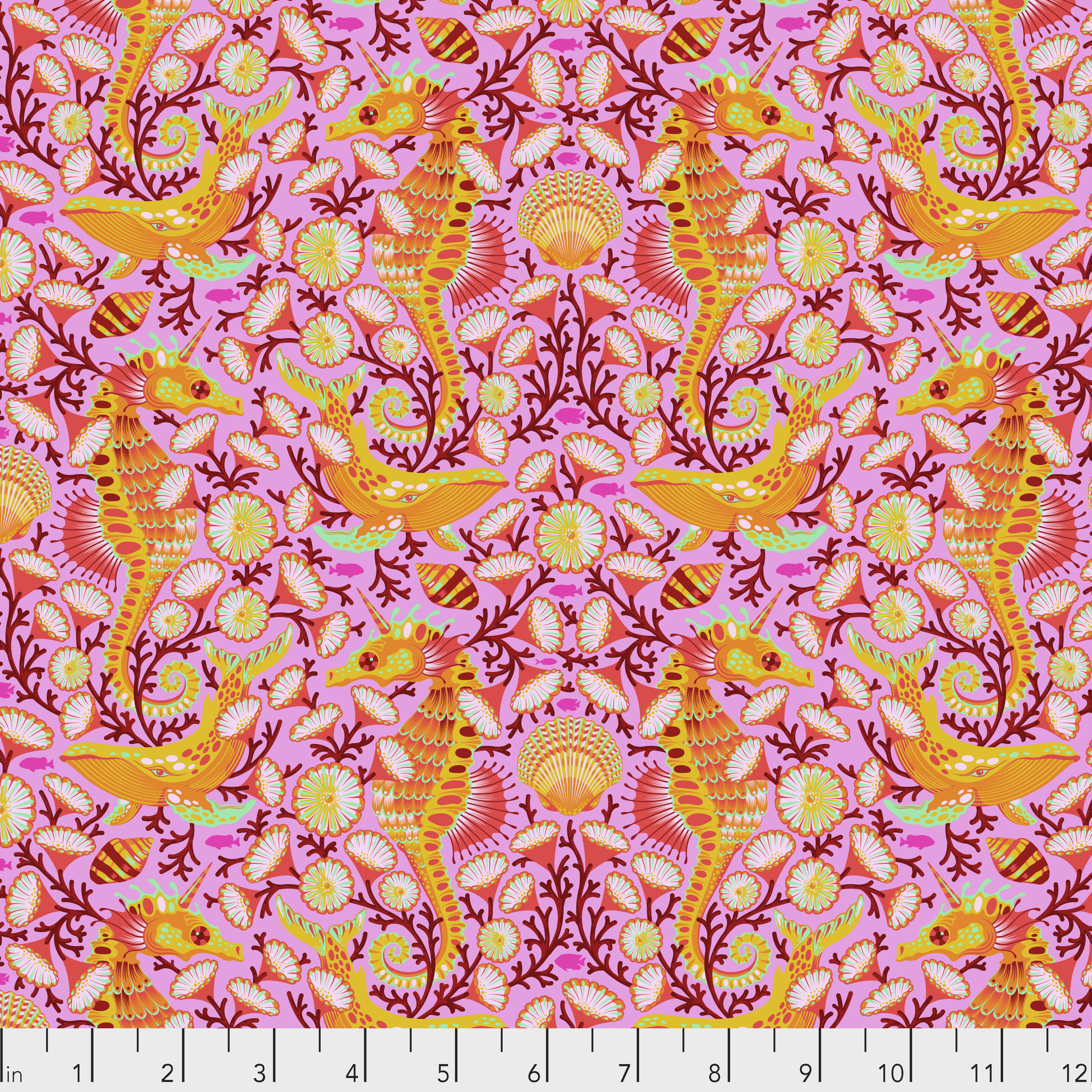 TULA PINK ZUMA FABRIC Sea Stallion Glowfish yardage