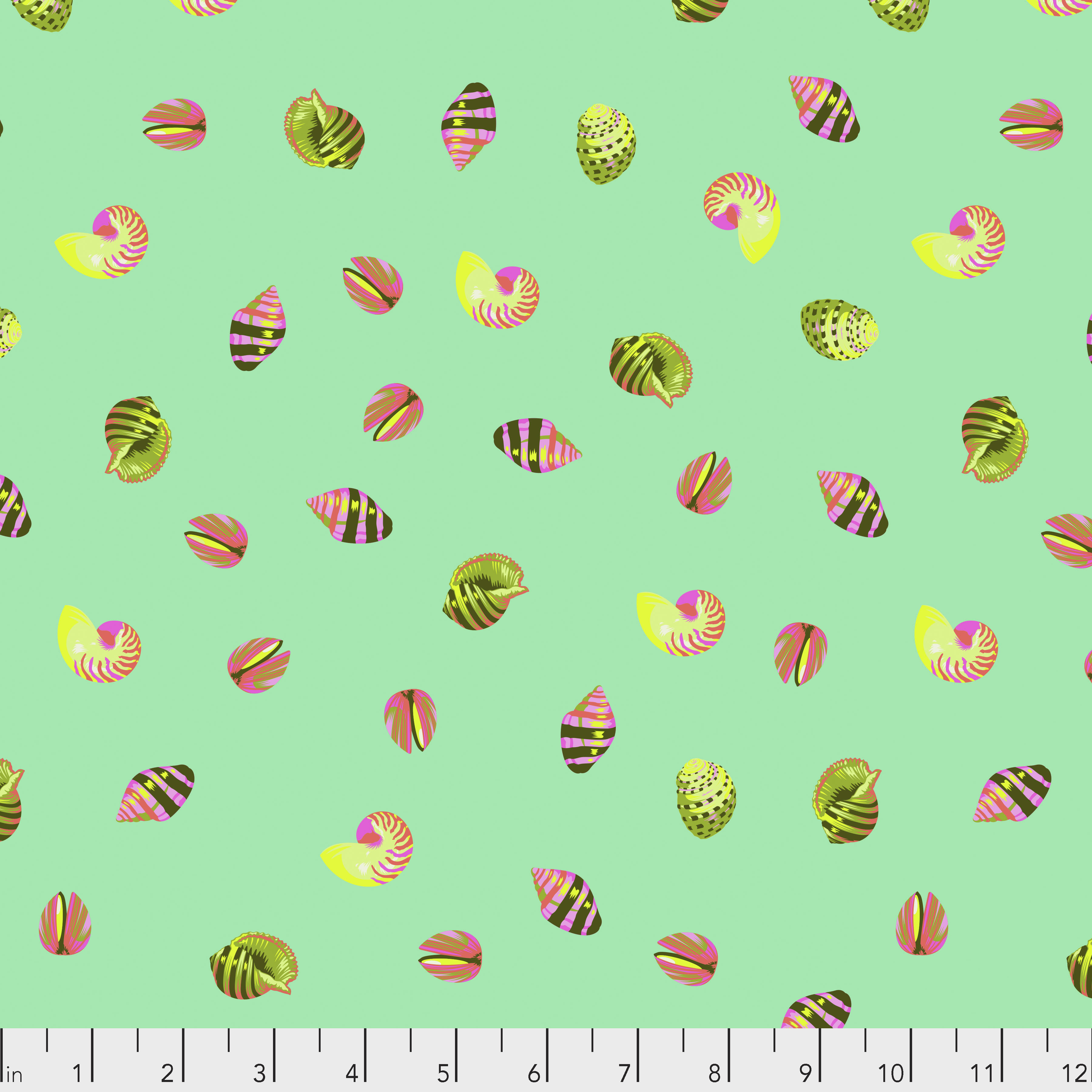 TULA PINK ZUMA FABRIC SEA SHELLS SEA GLASS YARDAGE