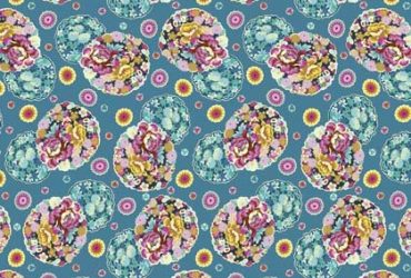 Night Music – Cloud Blossom Turquoise Yardage